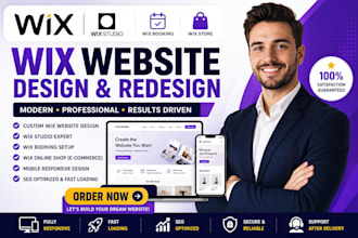 design wix website, wix studio redesign, wix booking, wix ecommerce