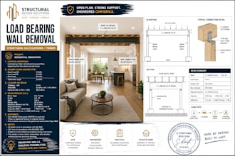 do structural calculations and stamp timber load bearing wall removal