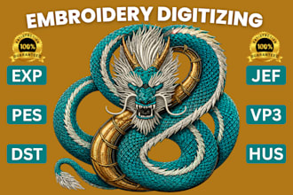 do embroidery digitizing logo to dst pes jef embroidery file