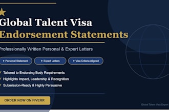 draft statements for global talent visa endorsement applications
