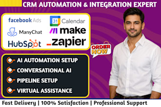 integrate facebook ads manychat hubspot google calendar make automation jobber