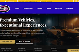 design luxury car rental website limousine van car dealership wix website