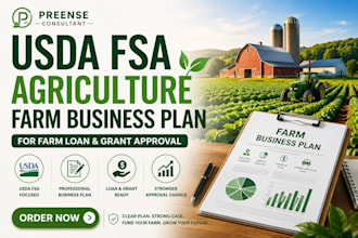 write usda fsa agriculture farm business plan for loan and grant approval