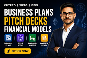 create crypto web3 defi business plans pitch decks and financial models