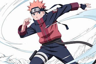 draw you in naruto or boruto style