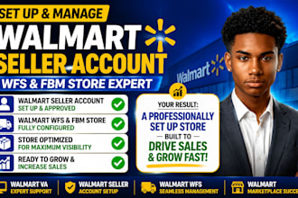 set up walmart seller account and manage wfs fbm store