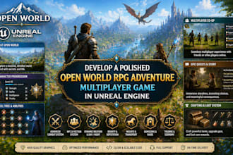 develop a polished open world, rpg adventure, multiplayer game in unreal engine