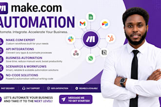 setup make com automation, make com API, zapier, ghl crm n8n and ai automation