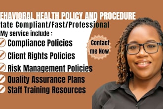 write accreditation behavioral health policy and procedure for maryland, ohio