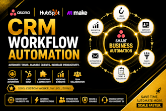 set up hubspot CRM make com automation and asana workflows