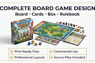 design your board game card game tabletop game rulebook box design