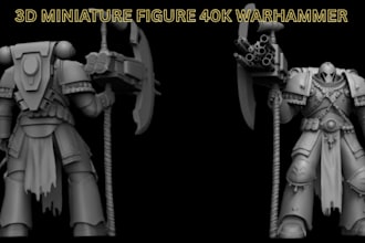 custom 3d miniature figurine 40k warhammer  3d character modeling