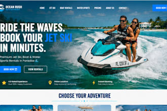 design wix jet ski rental website boat rental water sports website