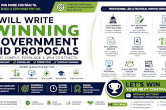 write a winning professional rfp response, government contract and bid proposal