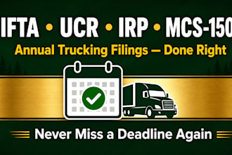 handle your ifta, ucr, mcs150 and irp for trucking compliance fast