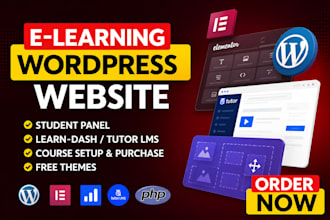 create elearning wordpress website with learndash ,tutor lms