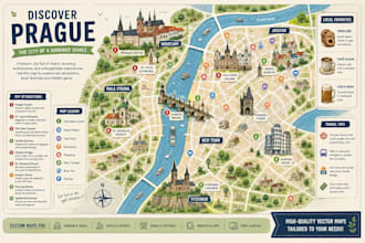 design custom tourist map travel guide map city map and vector map illustration