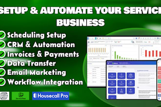 setup jobber, servicetitan, bookingkoala, buildertrend, field service workflows
