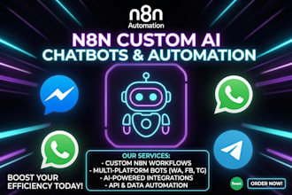 build n8n ai chatbot for messenger, telegram and whatsapp automation