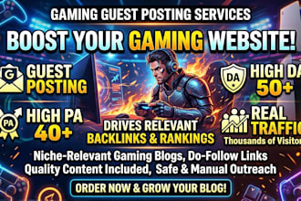build gaming backlinks through premium guest posting on gaming and tech blogs