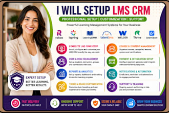 setup lms CRM rakoo ispring learningbank tanlentlms welder thrive learnupon