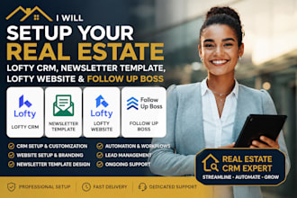 setup real estate lofty crm newsletter template lofty website follow up boss