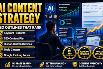 create an ai content strategy and human outlines for SEO ranking