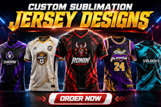 design custom sublimation jerseys for esports, sports clubs and streetwear brand