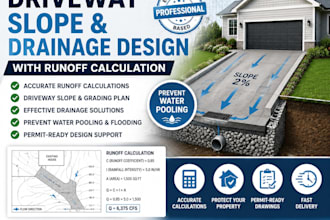 driveway slope and drainage design with runoff calculation