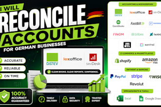 reconcile accounts using datev, lexoffice, sevdesk for german businesses