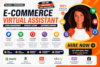ecommerce virtual assistant shopify woocommerce wixwordpress amazon instagram VA