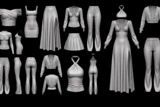 create realistic 3d second life mesh clothing, outfits and professional rigging
