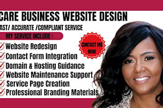 design nurse registry, hospice agency premium website, business card, flyer