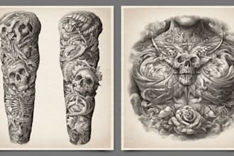 professionally design your sleeve tattoo , chest tattoo