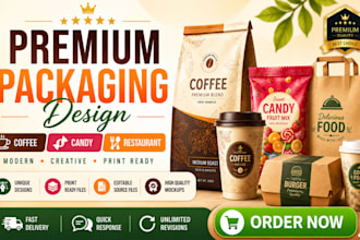 design premium coffee candy restaurant packaging