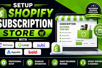 setup shopify subscription store with recharge, loop, subi, appstle and bold