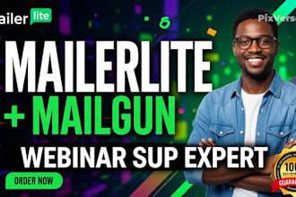 setup mailerlite email landing page form for your webinar,configure mailgun