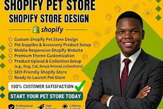 design a professional shopify pet store for your pet business