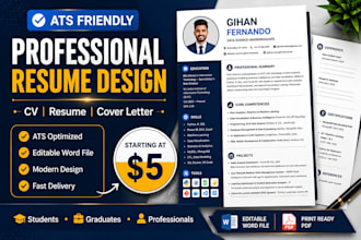 create a professional ats friendly resume, CV and cover letter