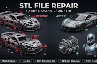 repair edit stl file model modification 3d scan cleanup 3d coin for 3d printing