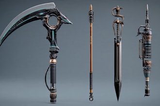 high quality weapon concept art for gaming and more