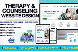 build design redesign therapy website or counseling website iv hydration website
