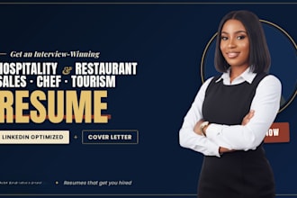 write ats hospitality, restaurant, sales, bartender, chef, tourism resume