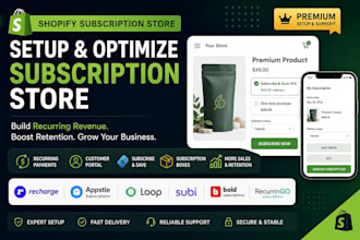 setup shopify subscription store with bold recharge loop subi recurringo appstle