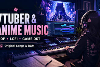 write vtuber original song anime music background loops jpop lofi game bgm ost