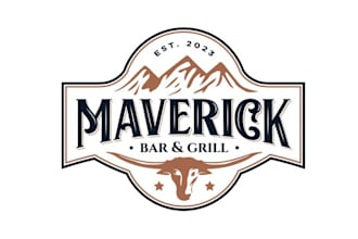 design awesome maverick bar grill logo