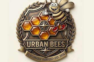 make powerful modern honey bee logo for your business