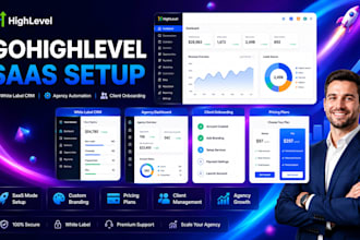 create your gohighlevel saas business and white label CRM and automation setup