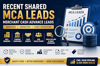 provide recent shared mca leads, business loan and funding leads