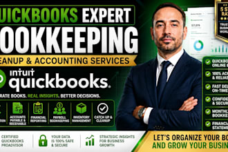 do bookkeeping, quickbooks, wave cleanup, xero, accounting, financial expert